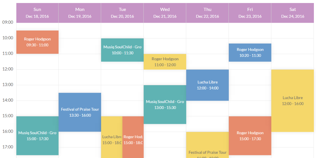 Tiva Timetable for PHP