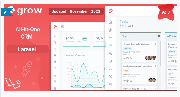 Grow CRM Laravel Project Management