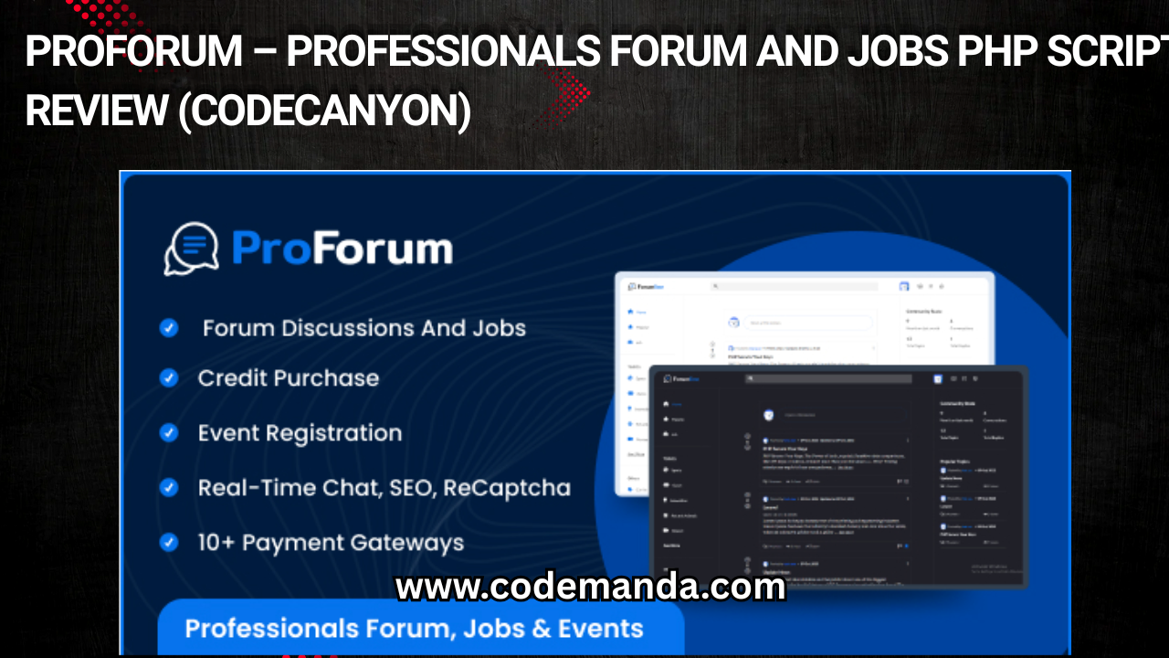 ProForum Professionals Forum and Jobs PHP Script Review