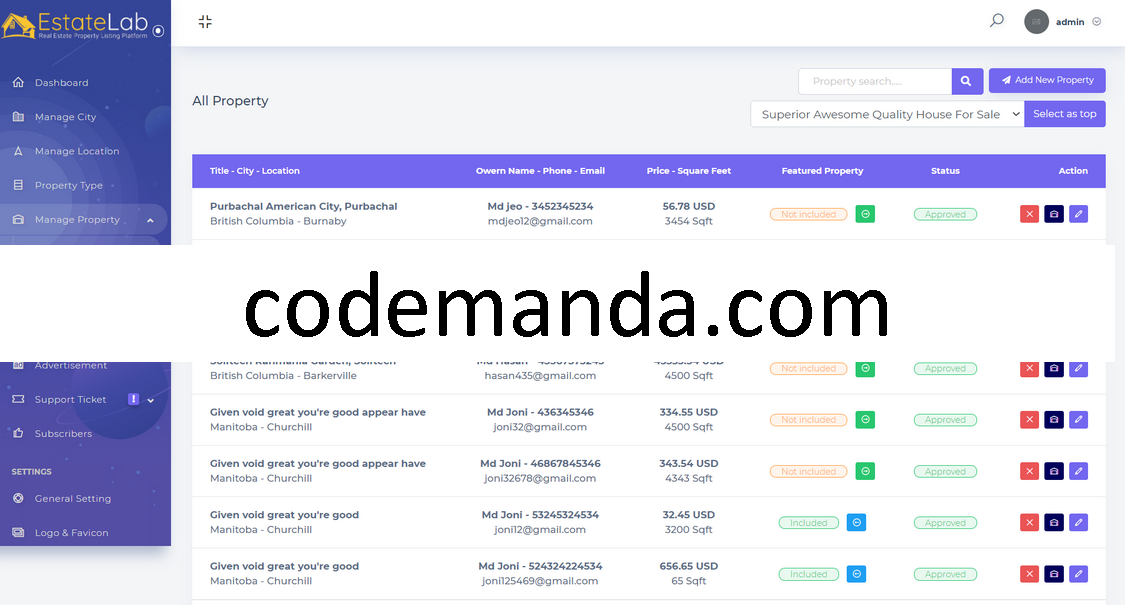 EstateLab Real Estate Property Listing Platform