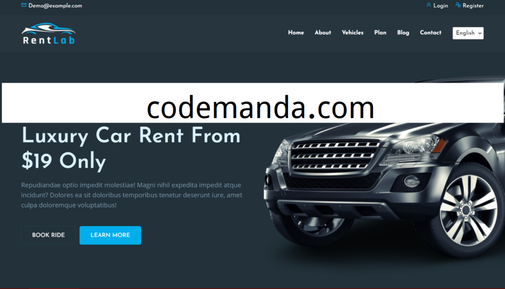 RentLab Vehicles Rental Platform