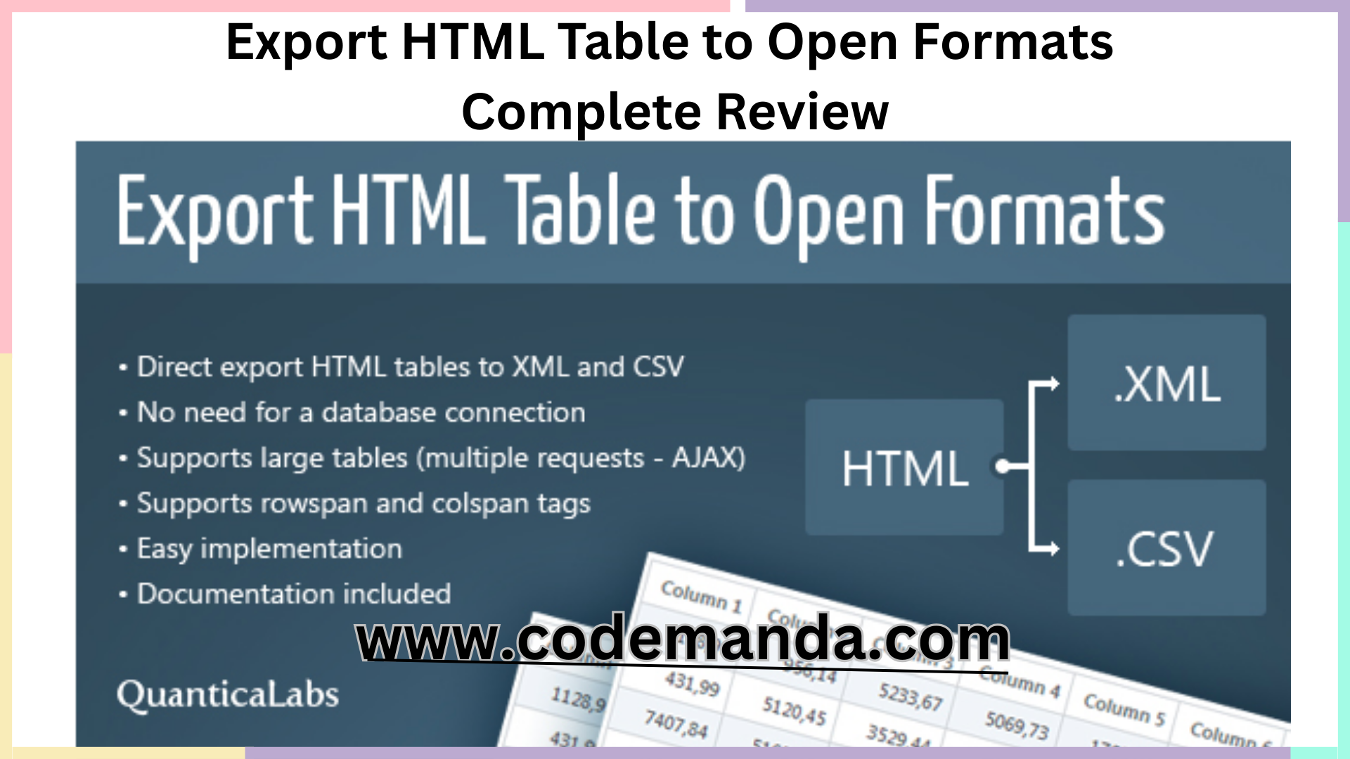Export HTML Table to Open Formats Complete Review