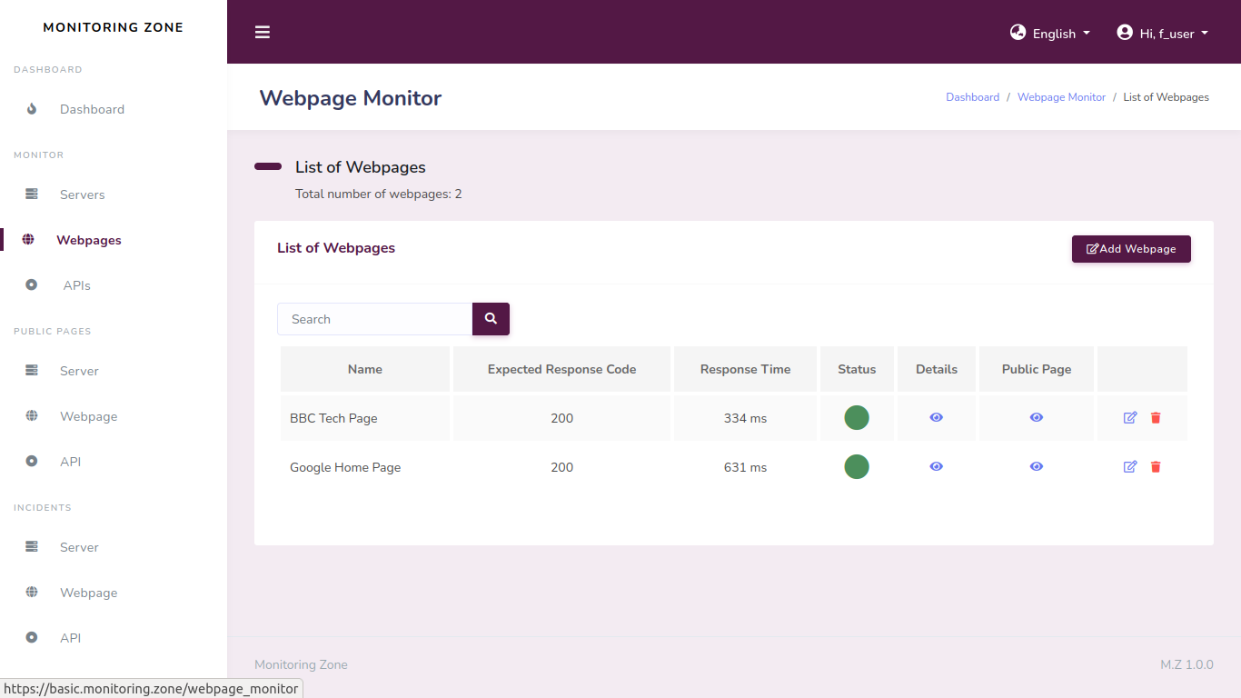 Usability screenshot