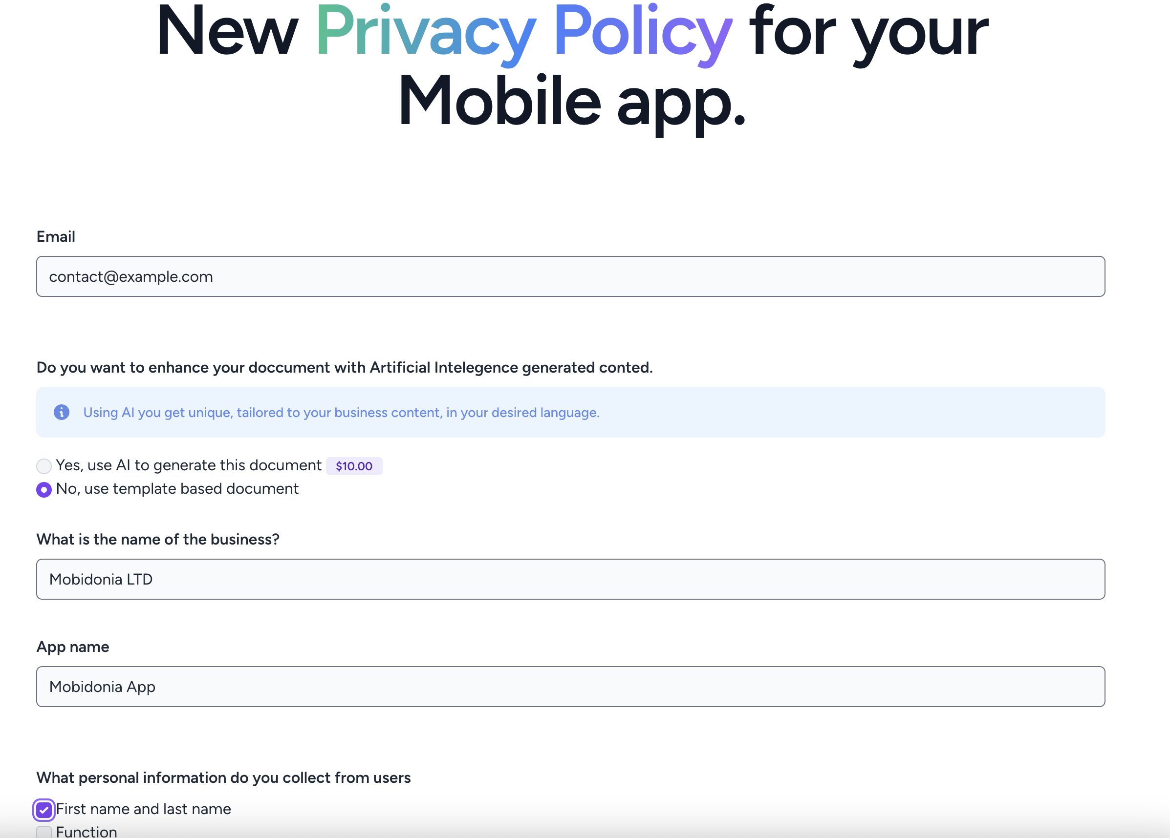 Usability screenshot