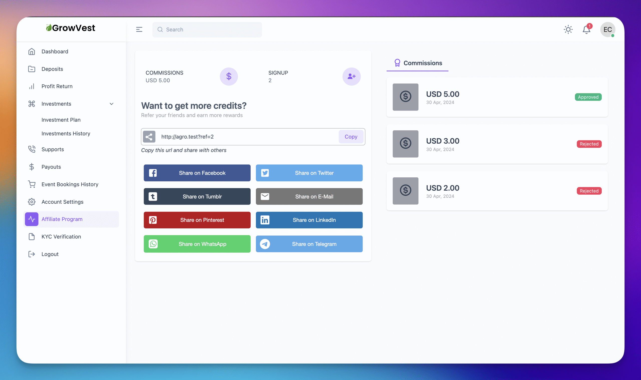 Usability screenshot