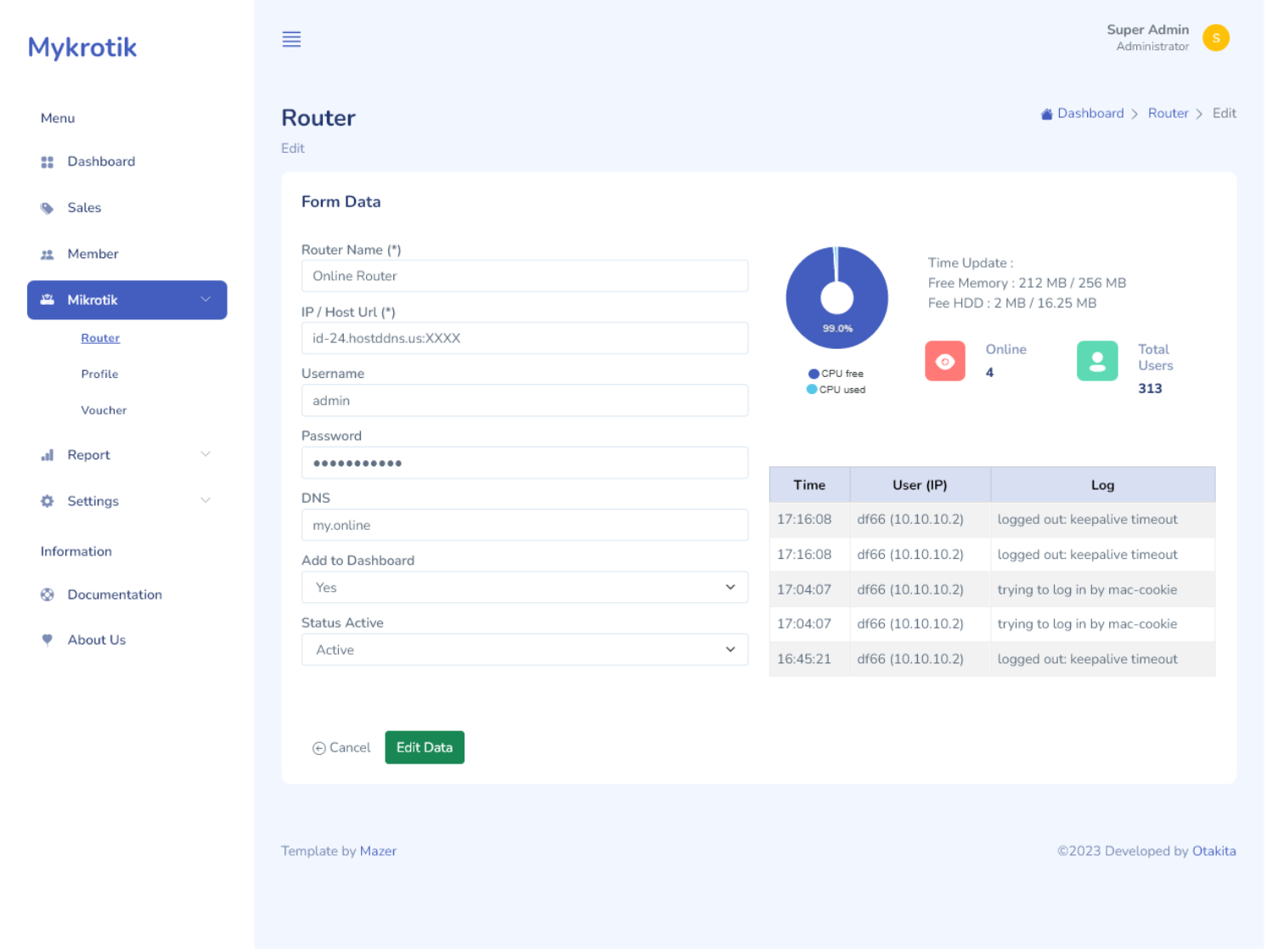 Usability screenshot