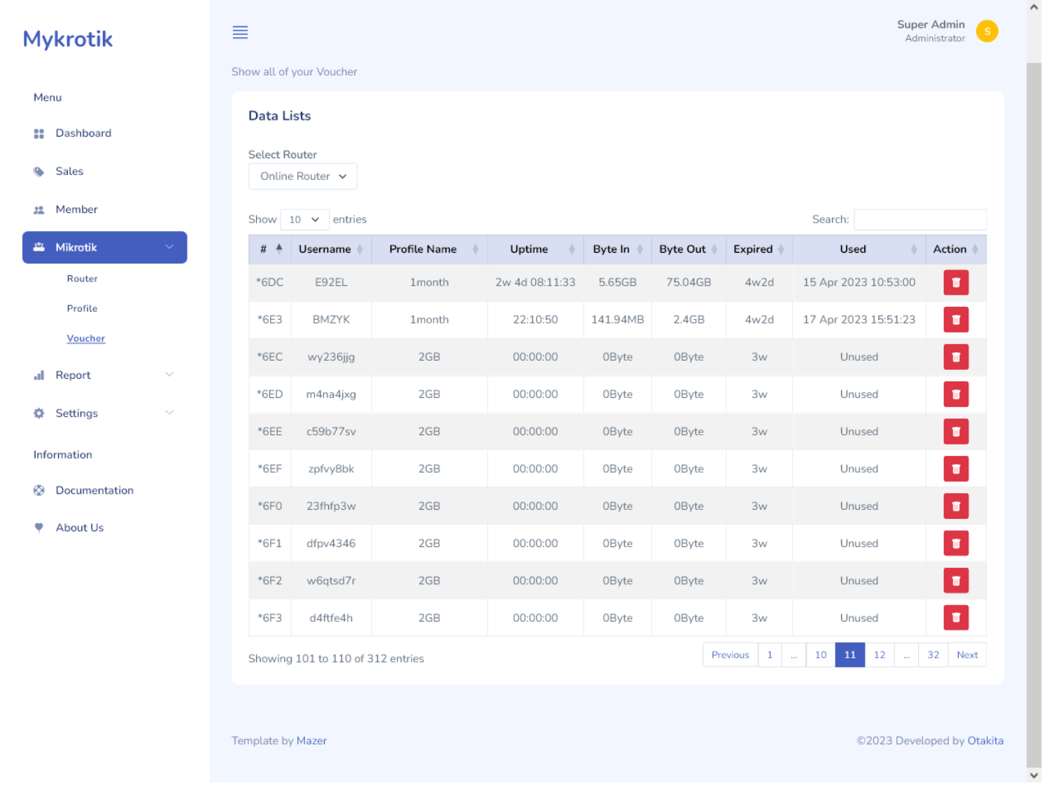 Usability screenshot