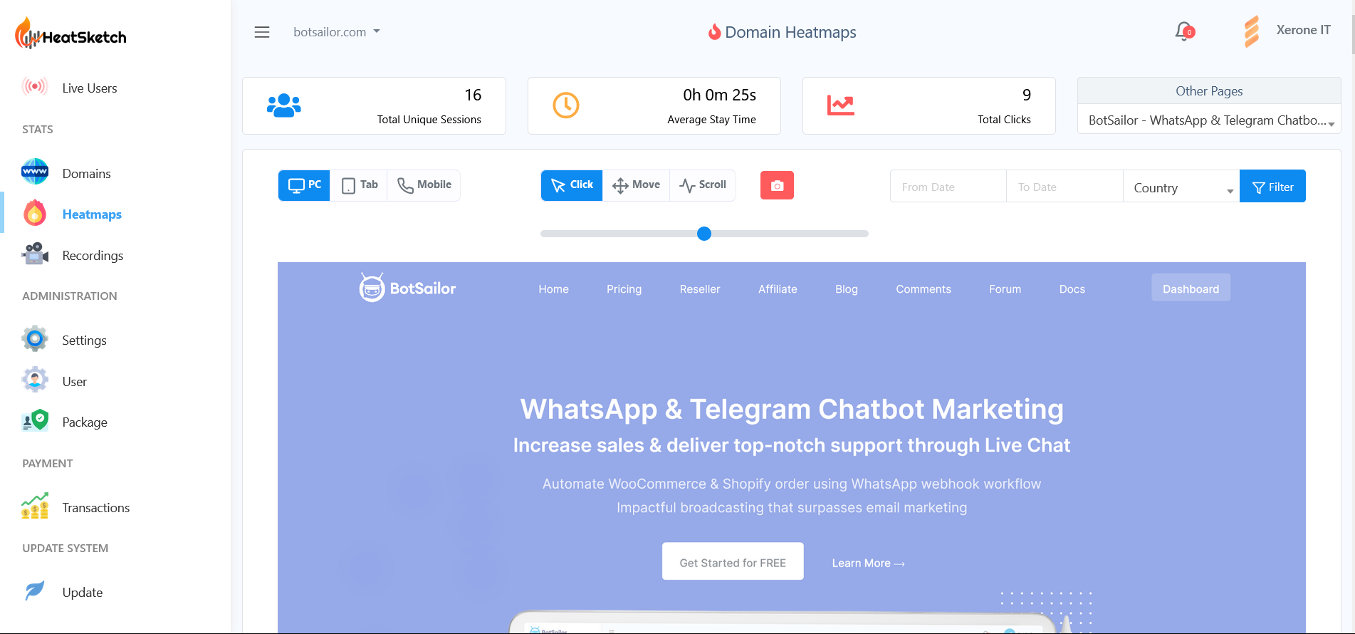 Usability screenshot