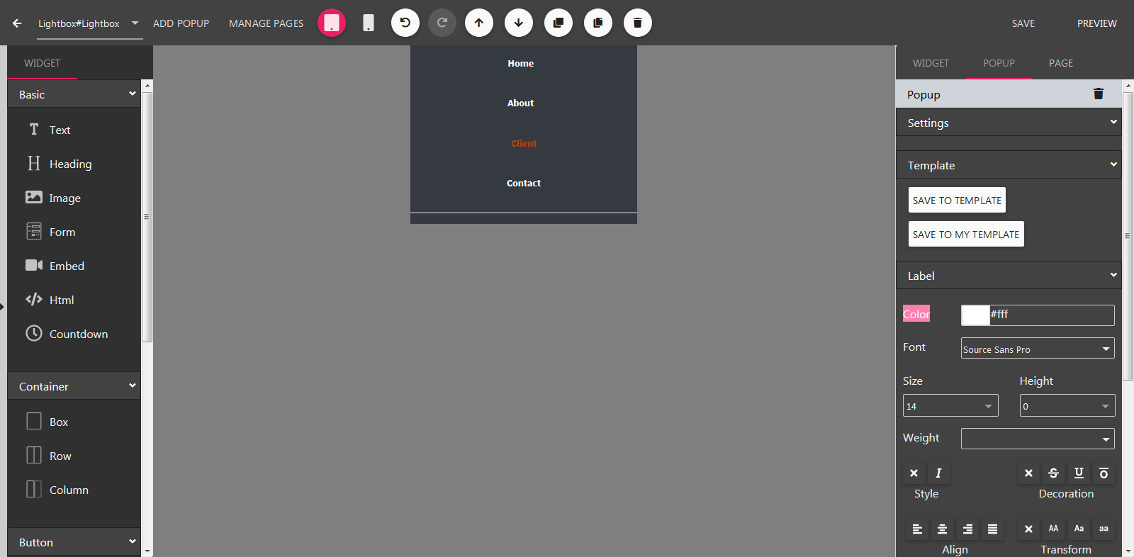 Usability screenshot