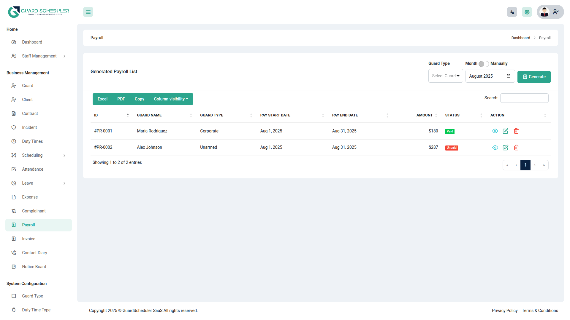 Usability screenshot