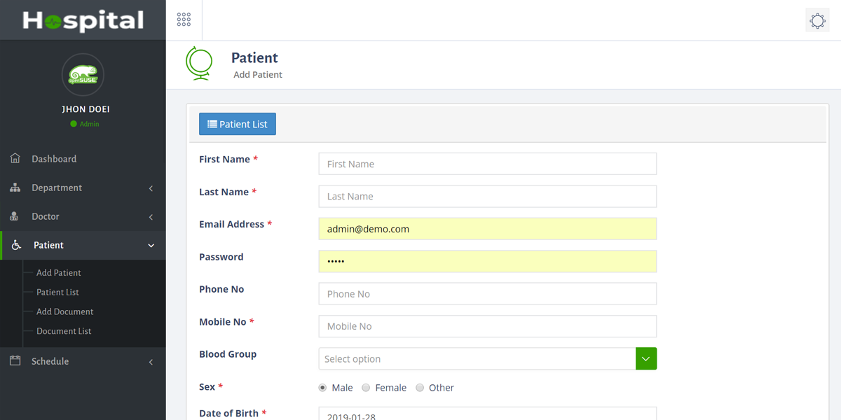 Usability screenshot