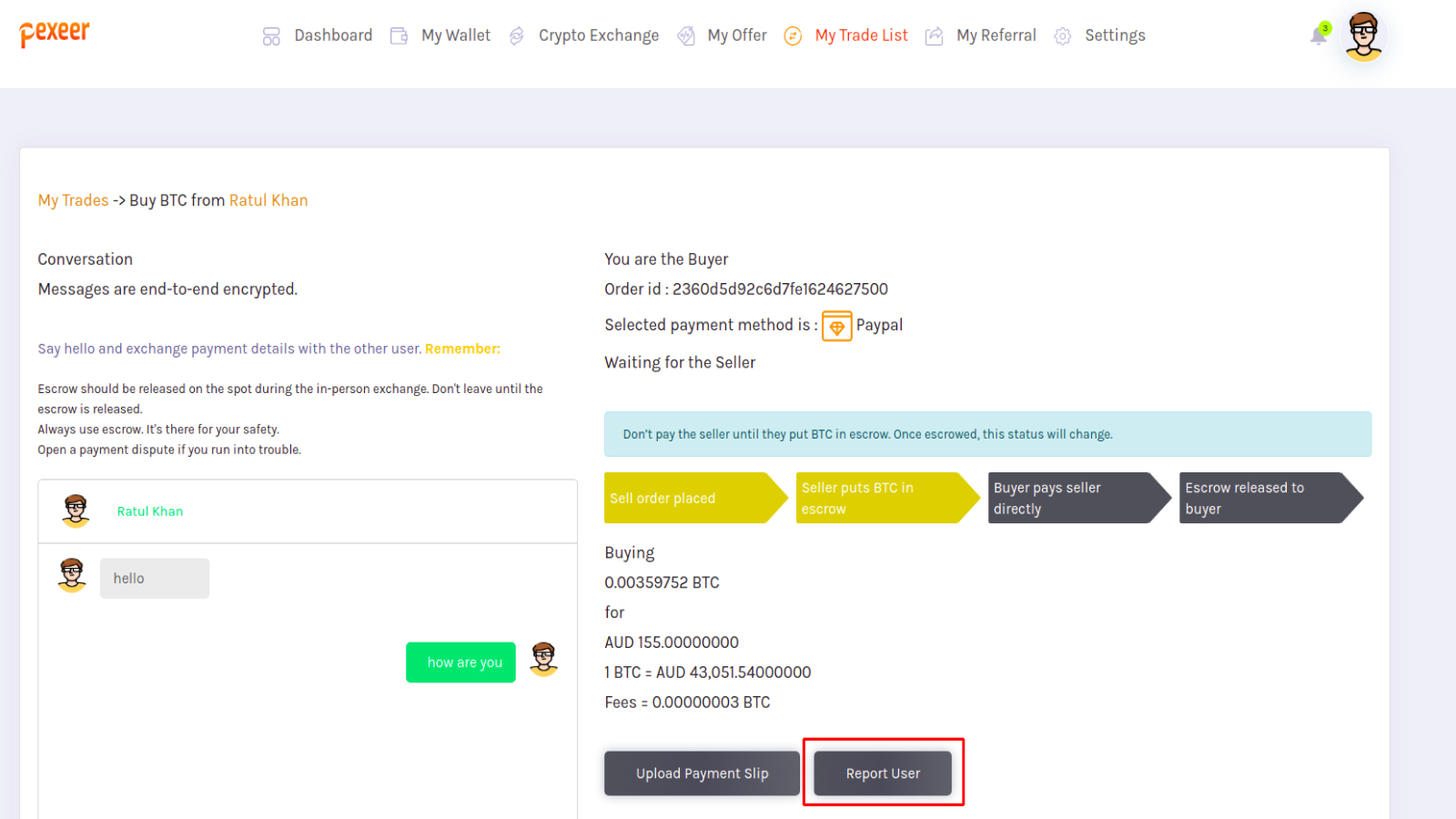 Usability screenshot