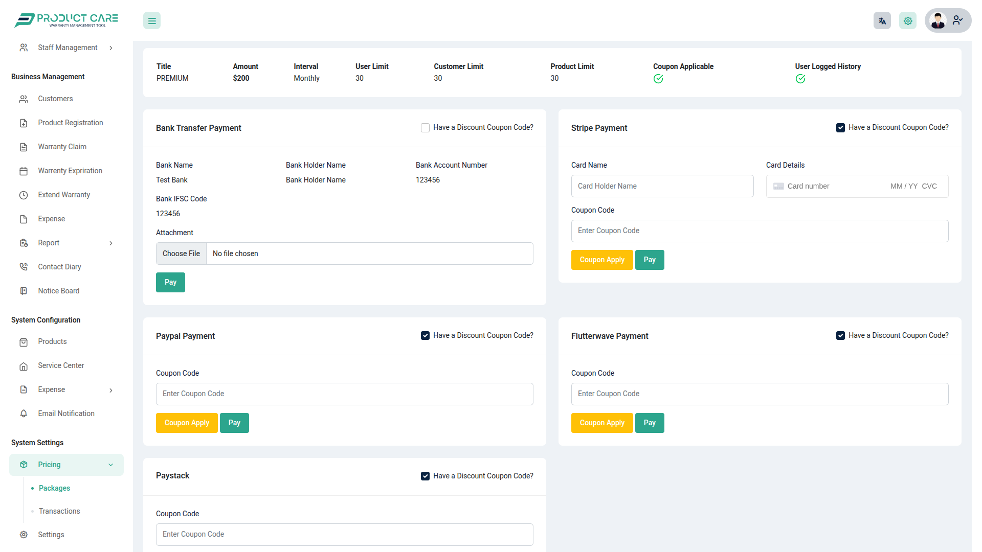 Usability screenshot