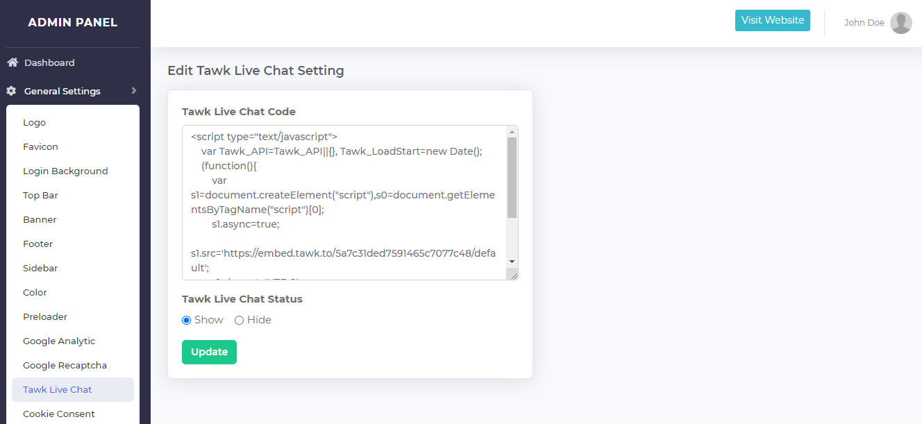Usability screenshot