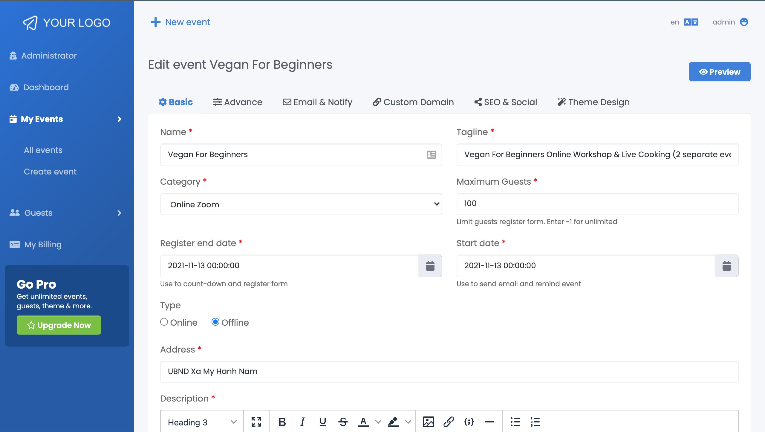 Usability screenshot
