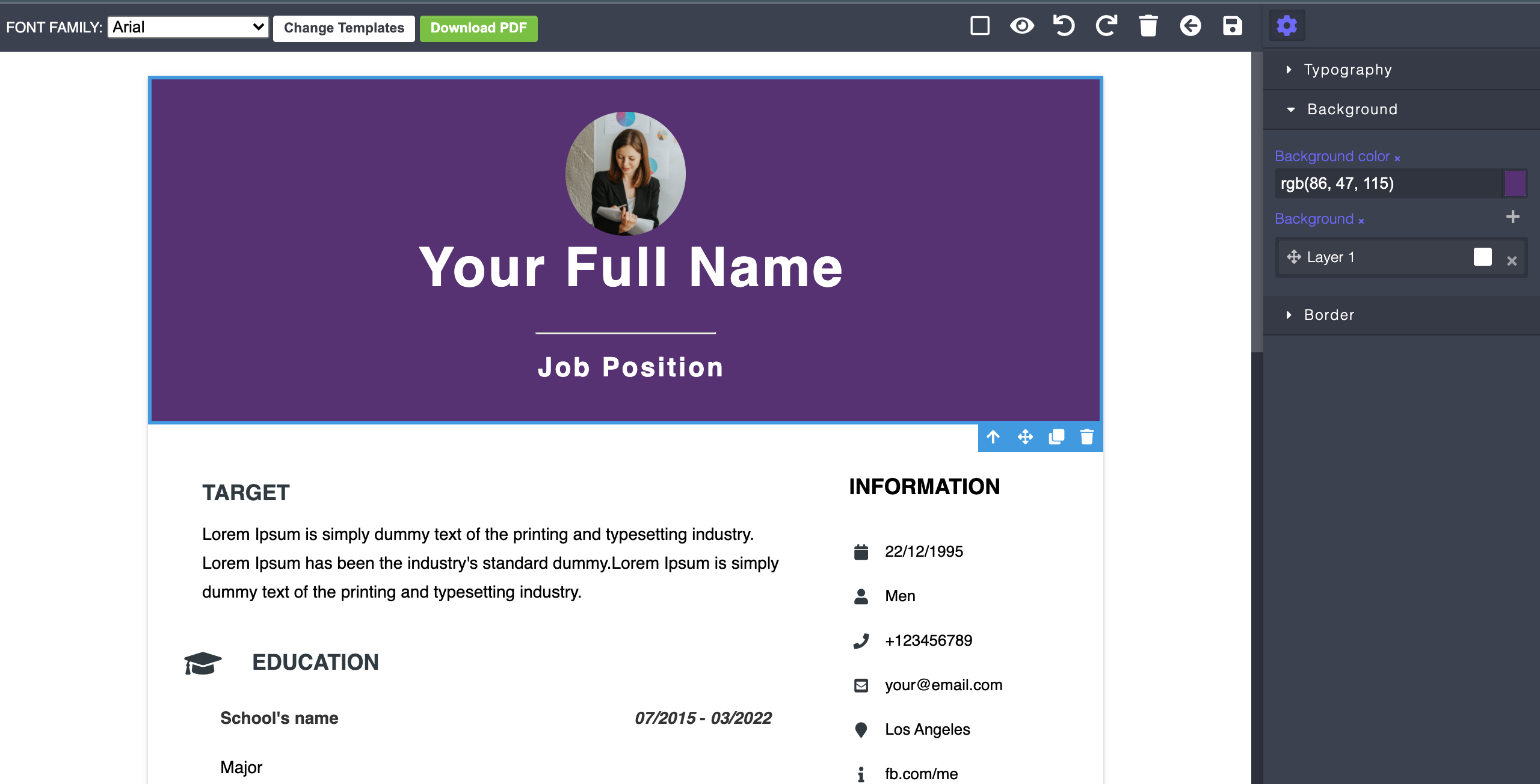 Usability screenshot