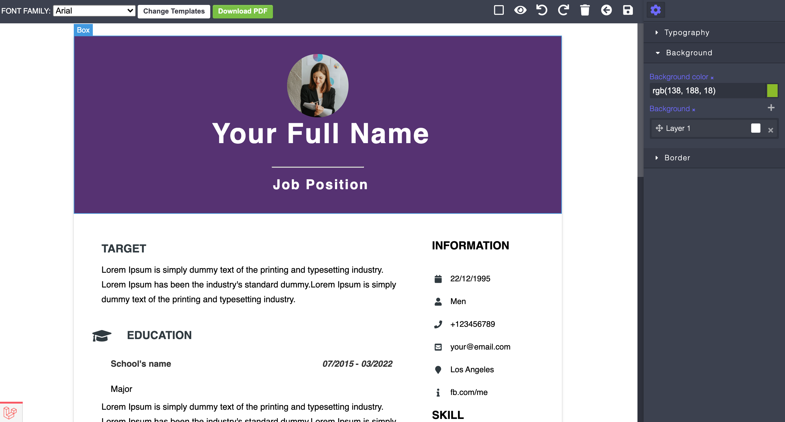 Usability screenshot